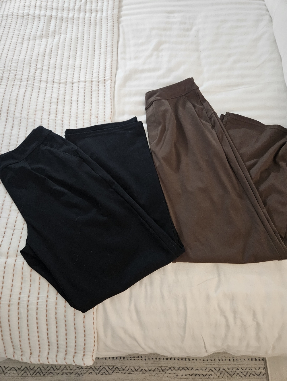 Black and Brown Stretch Wide Leg Pants